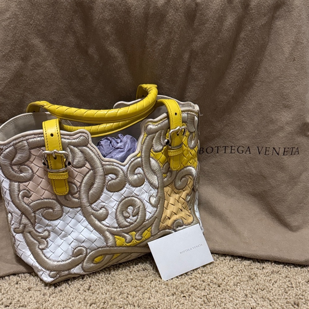 Bottega Veneta Multicolor Intrecciato Embroidered Leather Limited Edition